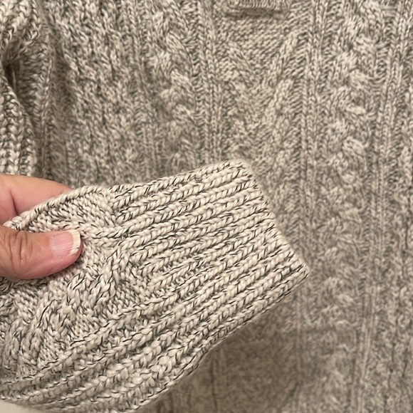 Super dry JPN wool blend women’s sz S heavy cable knit gray heather sweater - Picture 7 of 17